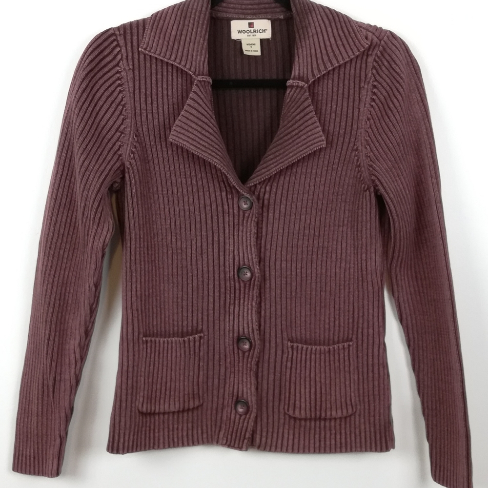 Woolrich vintage womens cardigan sweater maroon S